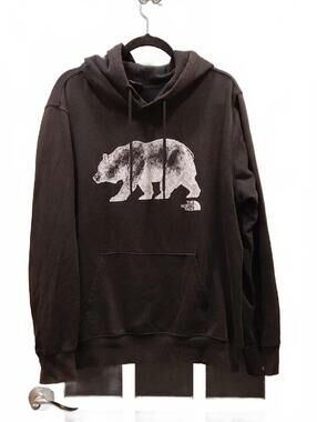 "The North Face" Mens Sz.XL, Oversized Black Hoodie with White Bear Graphic...